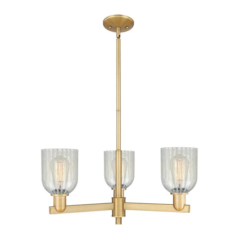 Innovations Lighting Endless Possibilities Arcadia - Caledonia - 3 Light 27" Stem Hung Chandelier with Mouchette Shade - Mouchette/Brushed Brass