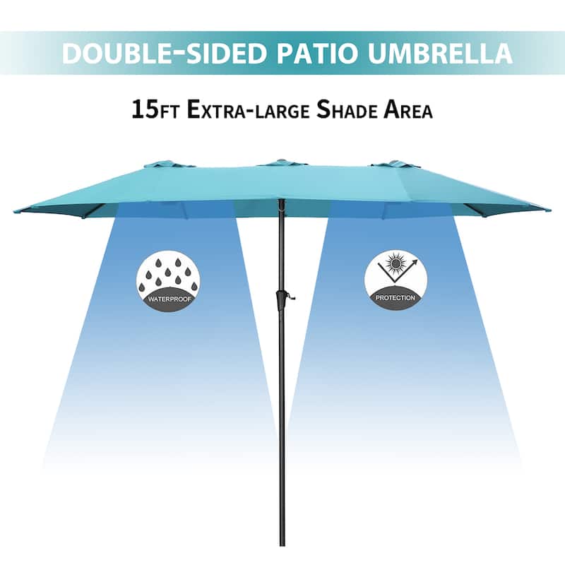 Ainfox 15Ft Patio Umbrella with Crank Without Base