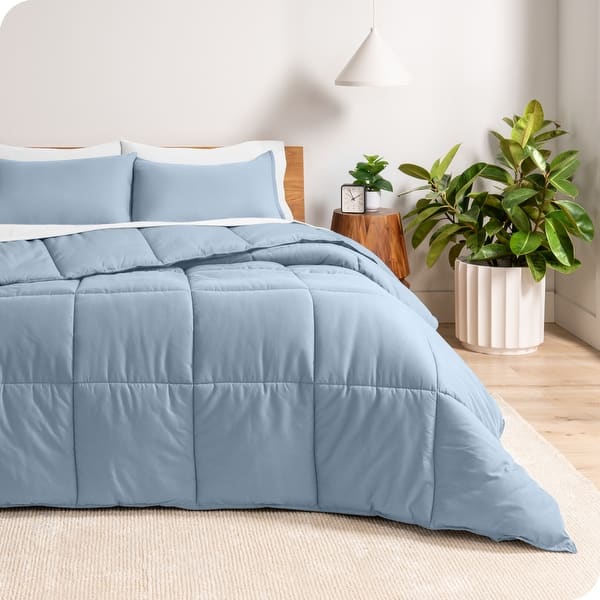 Bare Home Hypoallergenic Down Alternative Comforter Set - Oversized King - Dusty Blue