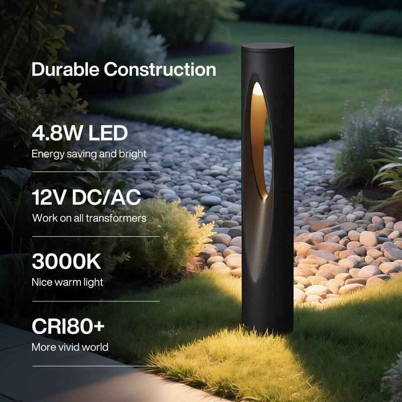 6-Pack Low Voltage Landscape Lights, 4.8W LED Pathway Lights