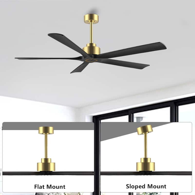 WINGBO 60" Solid Wood DC Motor Indoor Ceiling Fan with Remote·