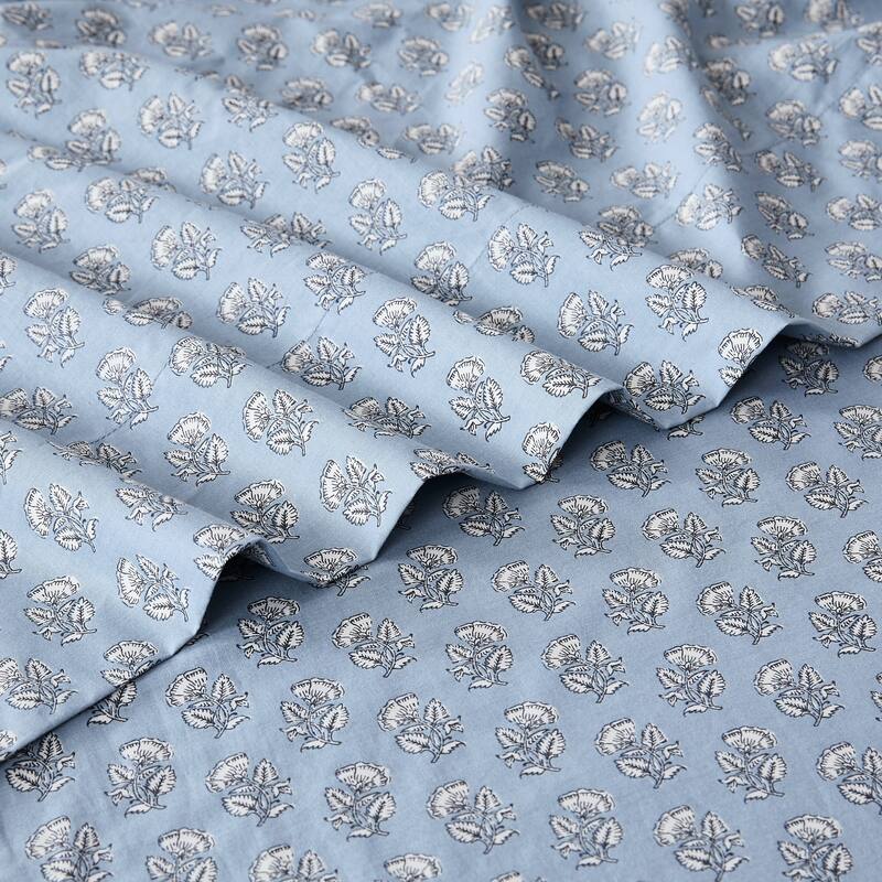 Lush Decor Freesia Blue Cotton Sheet Set