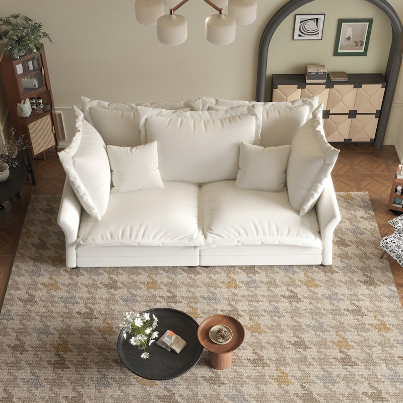 90.55" Modern Deep Seat Sofa Couches with Multiple Large Soft Pillows