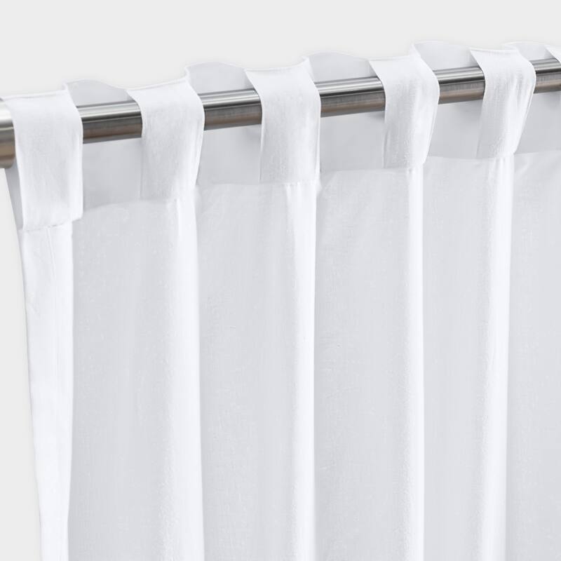 Serene Premium Cotton-Linen Blend Rod Pocket W Back Tabs Single Curtain Panel