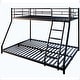 preview thumbnail 8 of 14, Metal Twin over Full Bunk Bed with Diamond-Shaped Rungs, Full-Length Guardrails