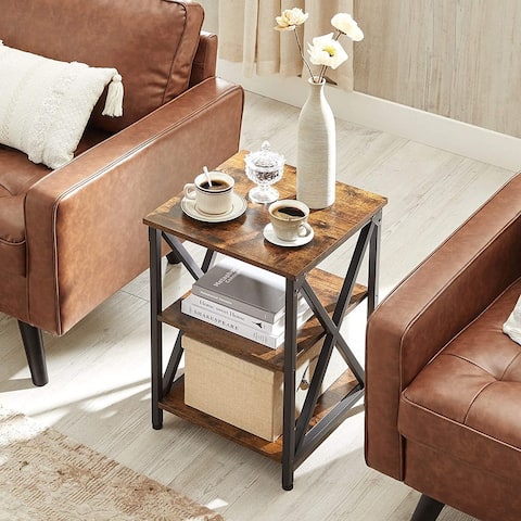 Industrial Style Nightstand Side Sofa Table With Storage