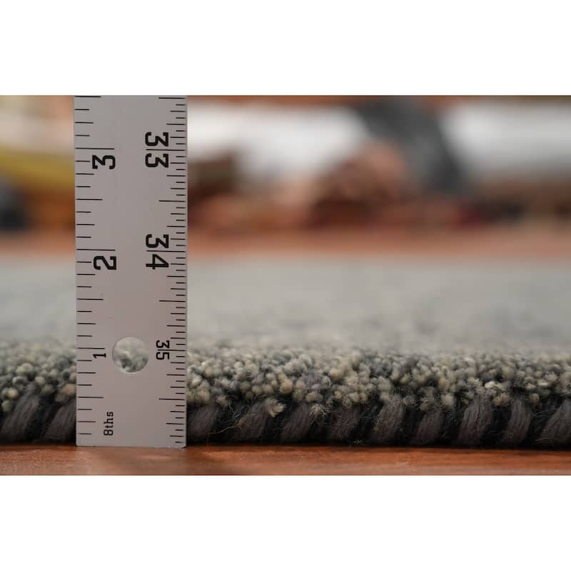 Hand Knotted Oriental 100% Wool Carpet Modern Modern Greys & Charcoal Gabbeh Area Rug - 4' 9'' X 2' 6''