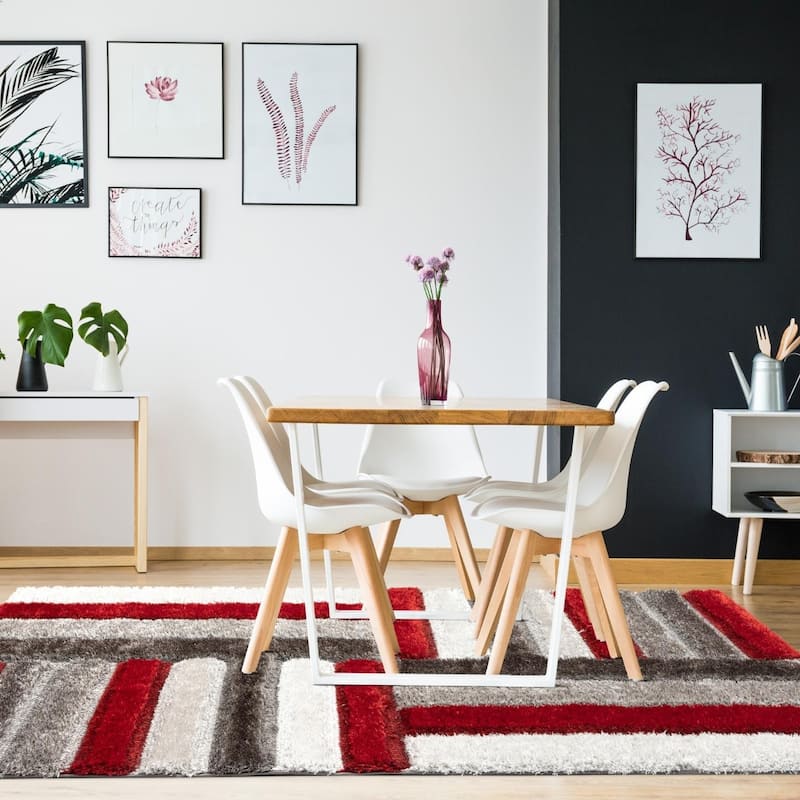 Luxe Weavers Shag Geometric Plush Area Rug, Indoor Carpet
