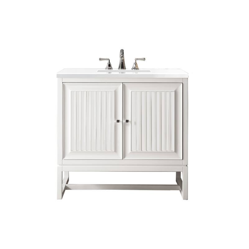 James Martin Vanities E645-V36-3WZ Athens 36" Free Standing Single - Glossy White - Glossy