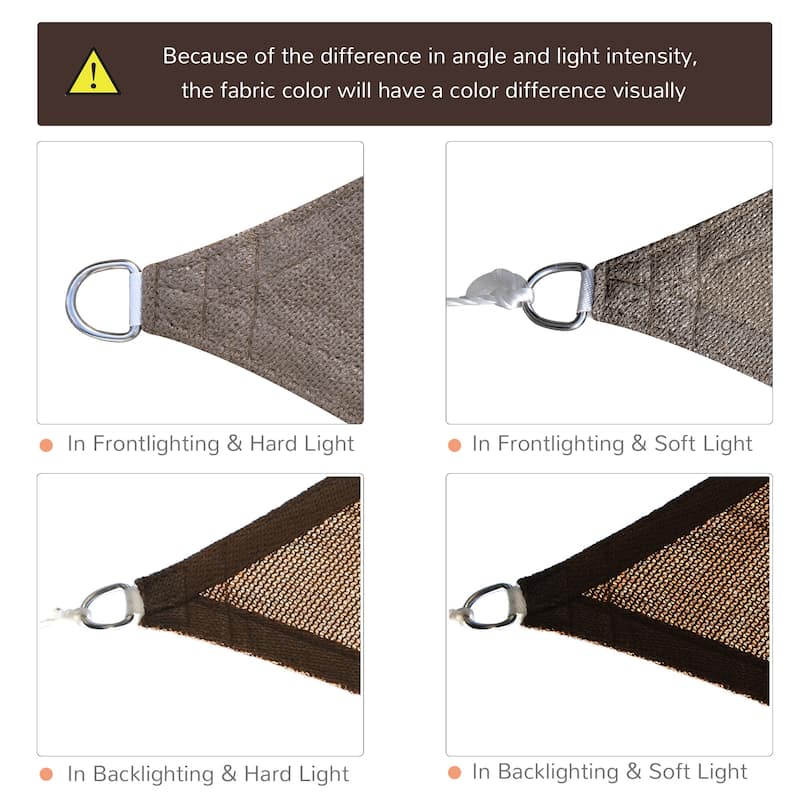 Outsunny 20' x 13' Rectangle Outdoor Patio Sun Shade Sail Canopy with D-Rings and Nylon Rope Included - Brown - 20' x 13'