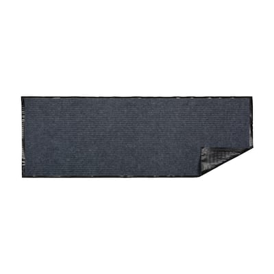 J&M Charcoal Ribbed Walk Off Utility Runner 22x60