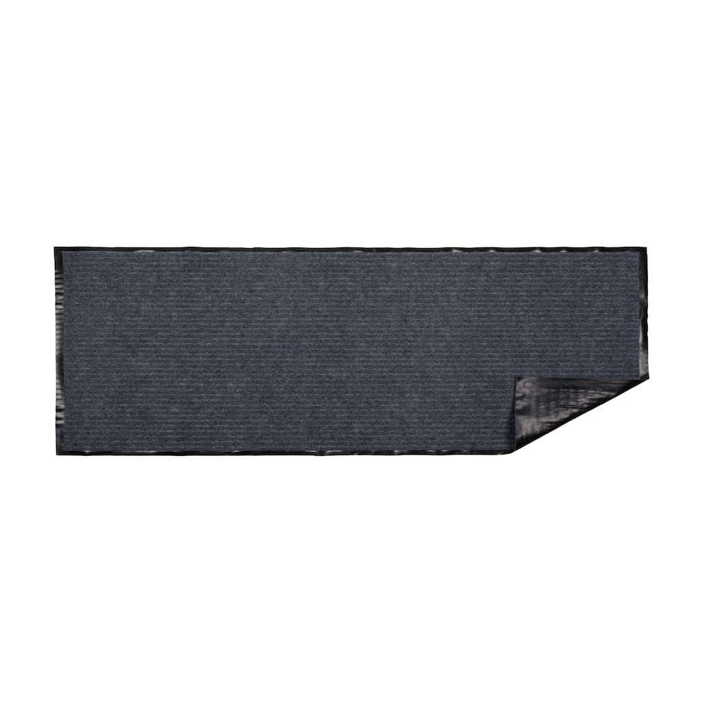 J&M Charcoal Ribbed Walk Off Utility Runner 22x60