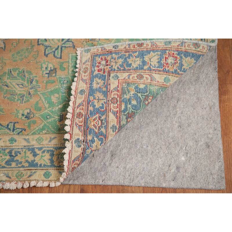 Hand Knotted Oriental 100% Wool Carpet Traditional Floral Peach Mashad Area Rug - 10' 7'' X 7' 1''