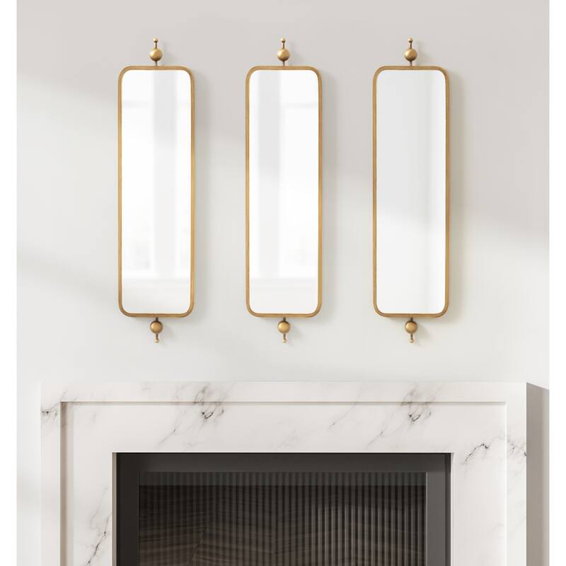 Kate and Laurel Kasota Slim Rectangle Mirror Metal