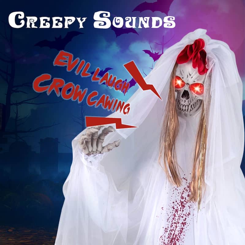 Costway Halloween Animatronic Standing Bride 7.2 FT Haunted House