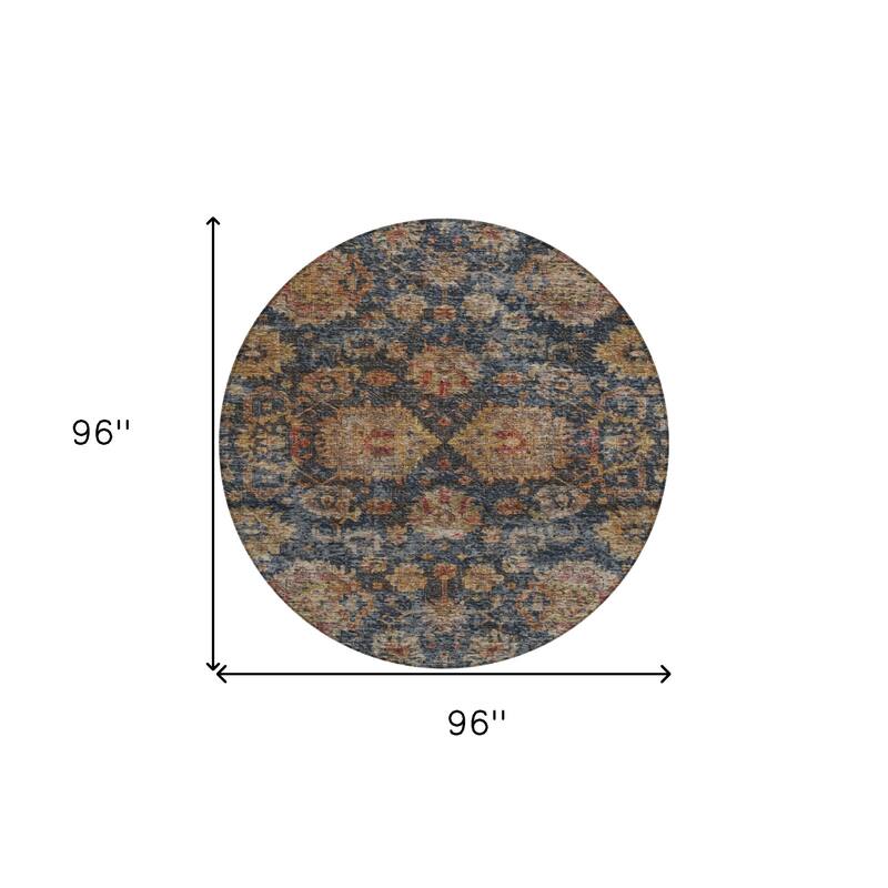 HomeRoots Damask Traditional Rectangle Outdoor Rug