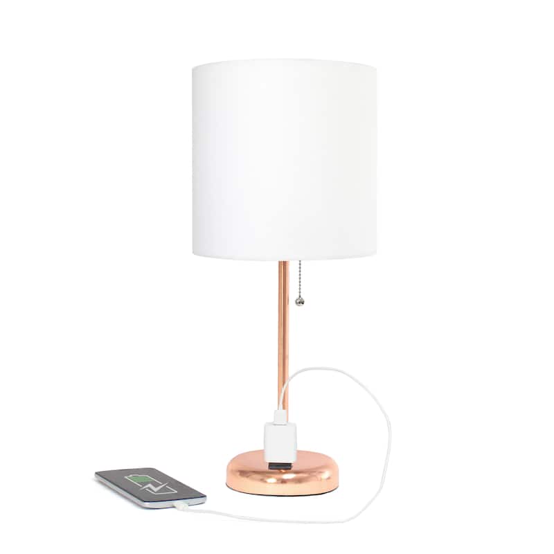 Simple Designs 9.5" Desk Lamp with Charging Outlet and LED Bulb Included - 19.50