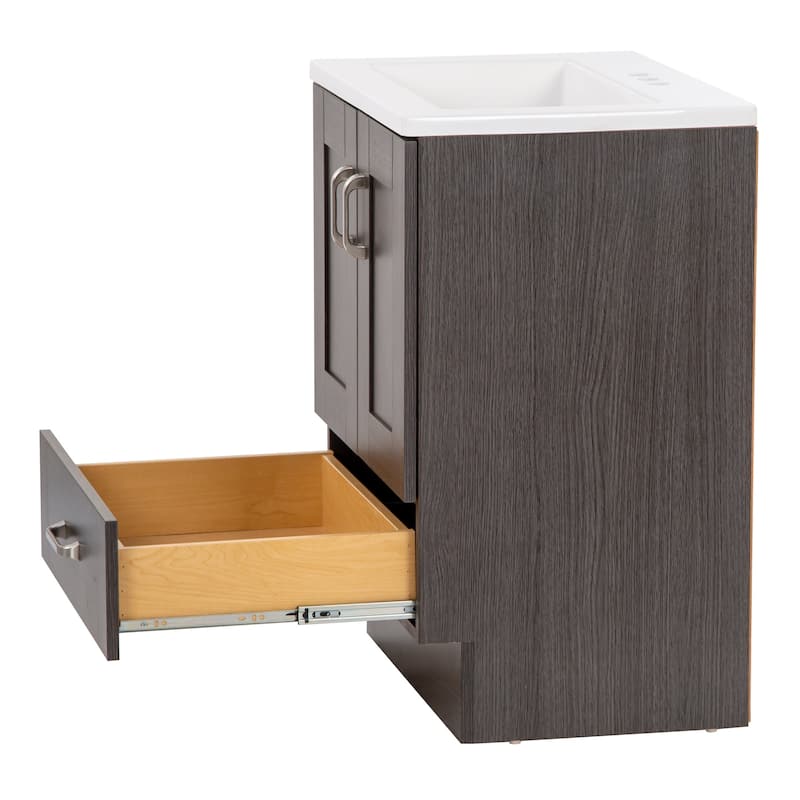Spring Mill Cabinets Noelani 24" Bathroom Vanity With 2-Door Cabinet, Drawer, and White Sink Top