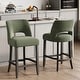 preview thumbnail 9 of 59, Upholstered Counter Height Bar Stools with wood legs for Kitchen Island Dining Room Set of 2 - Green