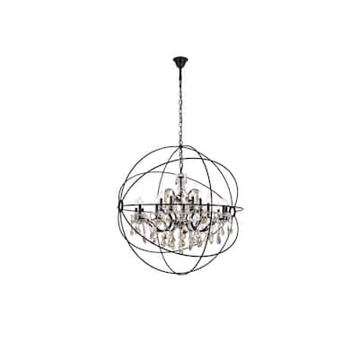 Royce Edge 18 light Dark Bronze Chandelier - dark bronze royal cut golden teak (smoky) crystals