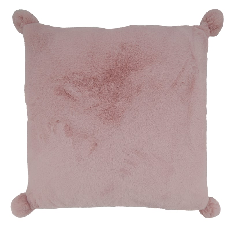 Throw Pillow With Faux Rabbit Fur Design