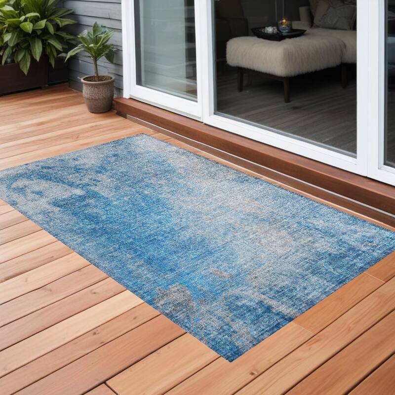 Alto Contemporary Abstract Weather Resistant Timeless Fusion Outdoor Rug - 3' x 5' - Multi