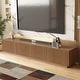 preview thumbnail 10 of 17, 86.6" Modern Walnut TV Stand with Grille Doors & Storage for 90" TVs - 86.6"Wx15.9"Dx17.5"H