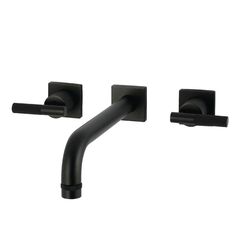 Kingston Brass Convergent Two-Handle Wall Mount Roman Tub Faucet with Knurled Handle