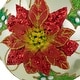 preview thumbnail 3 of 4, Sequin 2-D Poinsettia Christmas Glass Ball Ornament - 4" - Gold and Red