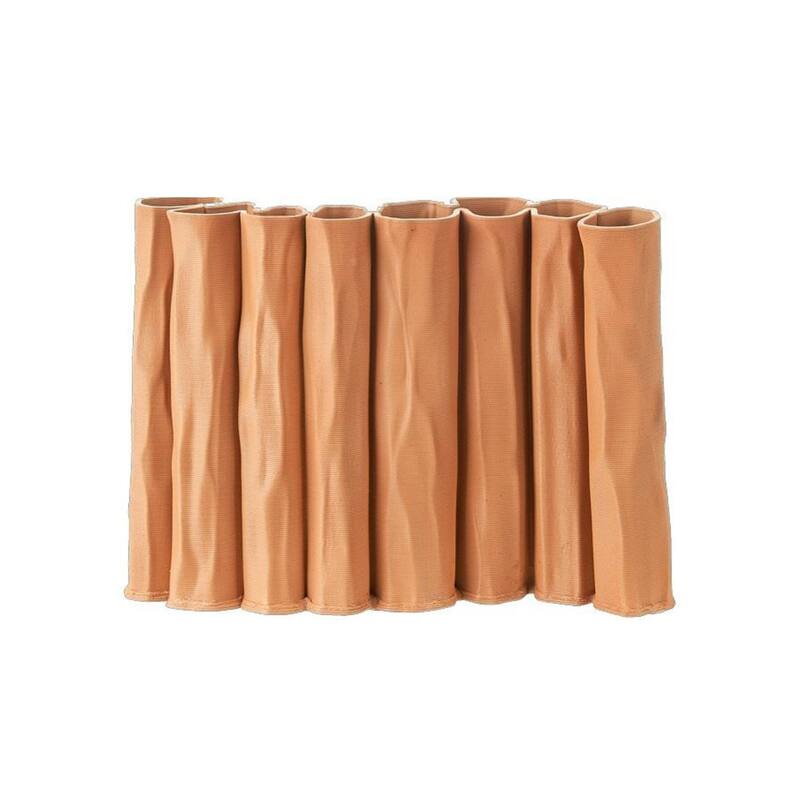 Abstract Tube Style 3D Printed Ceramic Vase - 10.5" - Orange