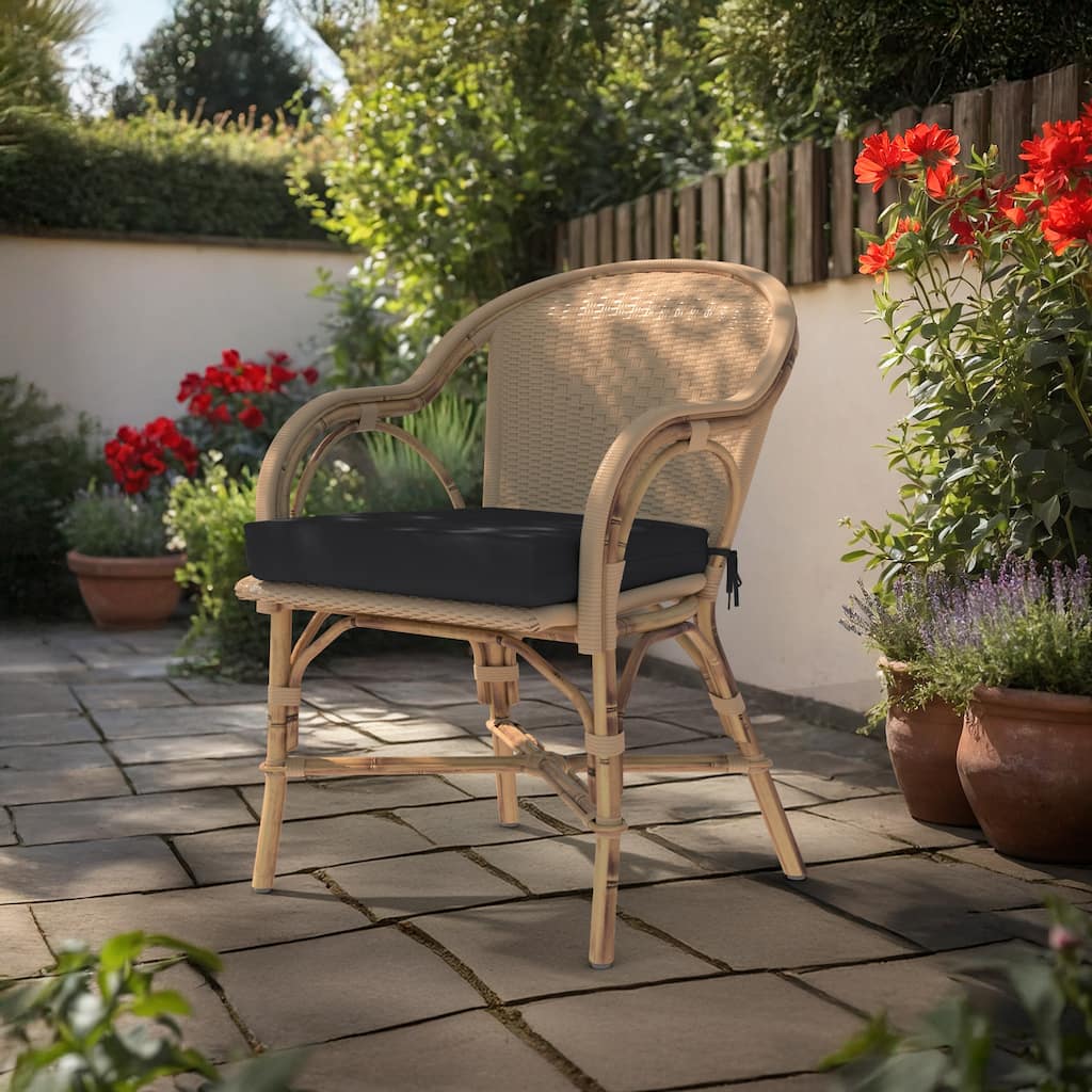 California Umbrella Outdoor Chair Pad Set of 2, 18" x 18", 2.5" Thick, Solstice Olefin Fabric
