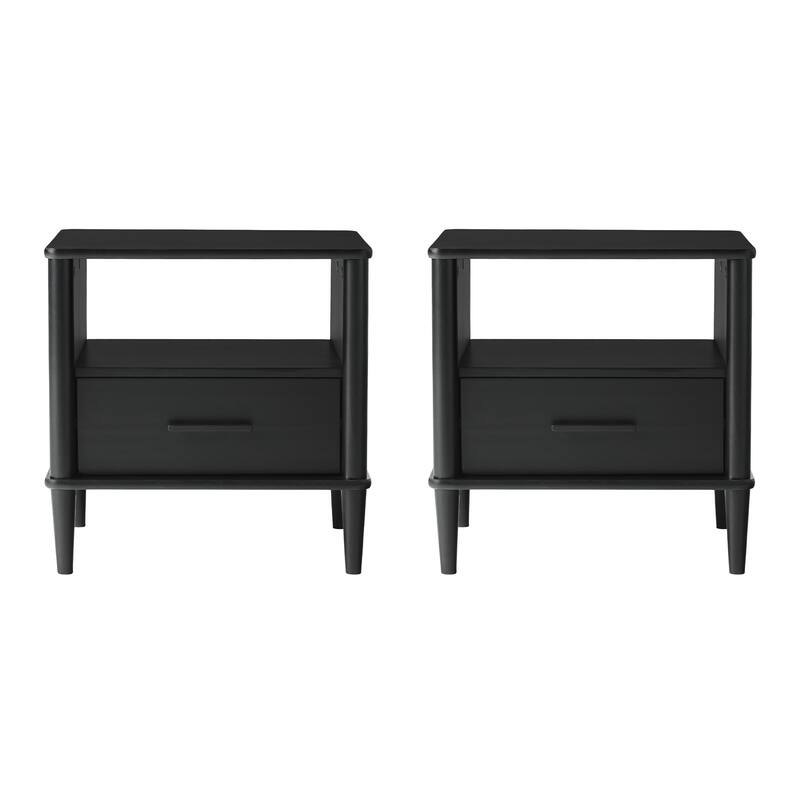 Walker Edison Mid-Century Modern Solid Wood Spindle Nightstand (Set of 2)