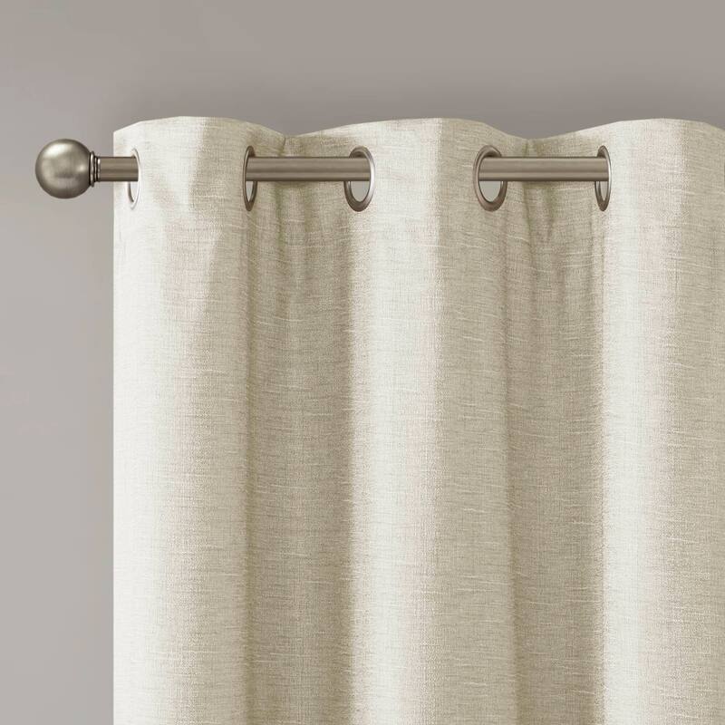 SunSmart Leighton Tonal Printed Faux Silk Total Blackout Curtain Panel Pair