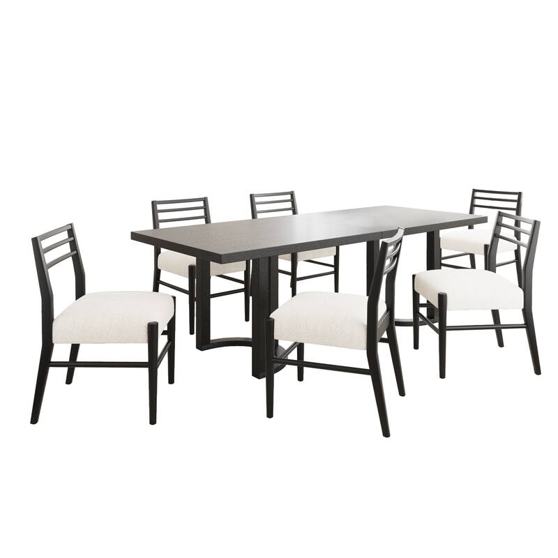 Valenro Dining Set with Cushioned Seats, Ladder Back, Rubberwood by Christopher Knight Home