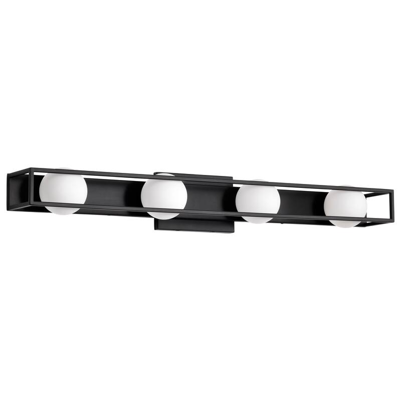 Jenkins 32 Inch 4 Light LED Vanity Matte Black with Frosted Glass - Matte Black