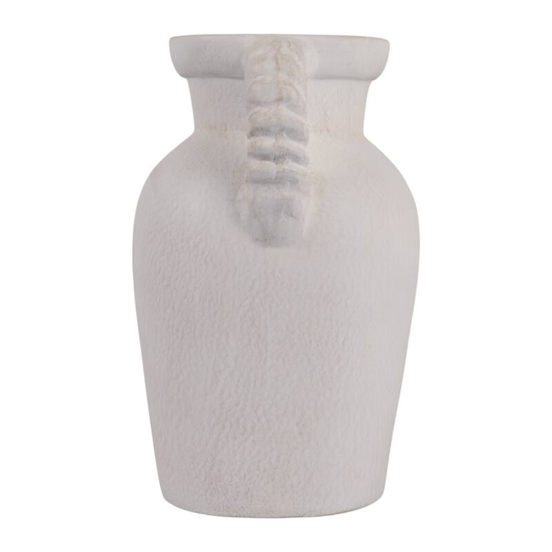 Decorative Textured Amphora Table Vase with Twisted Handles