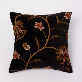 Cottage Home Crewel Embroidery 20 Inch Throw Pillow On Sale Overstock 32645681