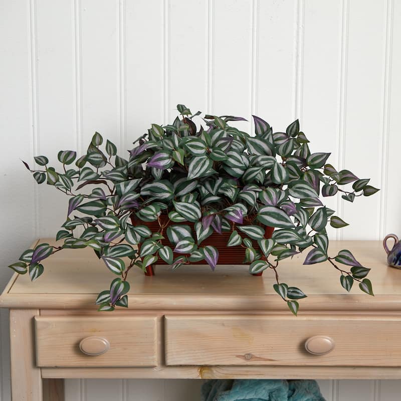 Artificial Plants Set of 2 - 27 Inch Mixed Antique Accents Decor - Green - 14