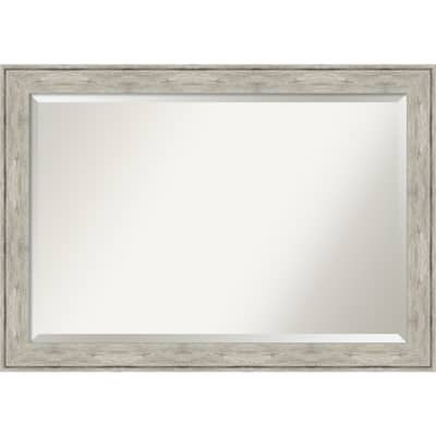 Beveled Wall Mirror - Crackled Metallic Frame - Crackled Metallic