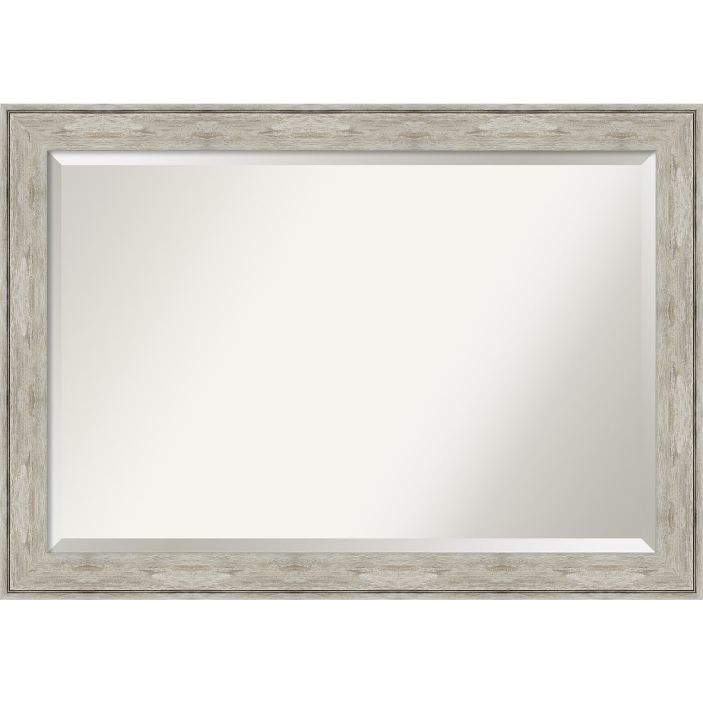 Beveled Wall Mirror - Crackled Metallic Frame - Crackled Metallic