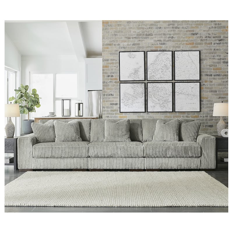 Signature Design by Ashley Lindyn Gray 3-Piece Sectional Sofa - 137" W x 43" D x 38" H - 137" W x 43" D x 38" H - Gray