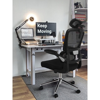 Mesh Ergonomic Office Chair with Flip Up Arms High Back Desk Chair -High Adjustable Headrest with Flip-Up Arms