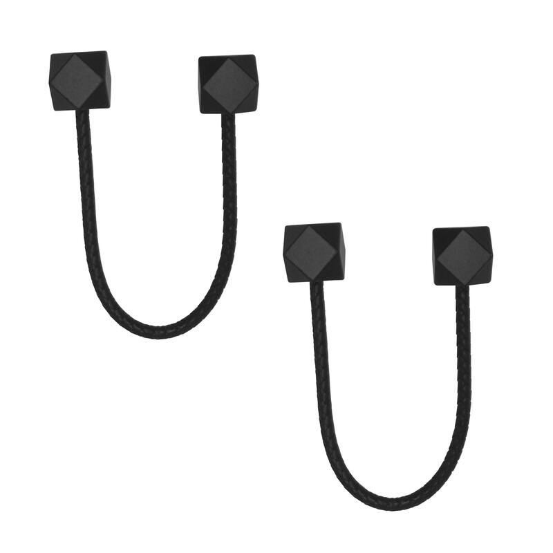 Set of 2 Wooden Cubic Tiebacks Twist Geometrik Big Size - 13"L x 1.4"W x 1.4"D