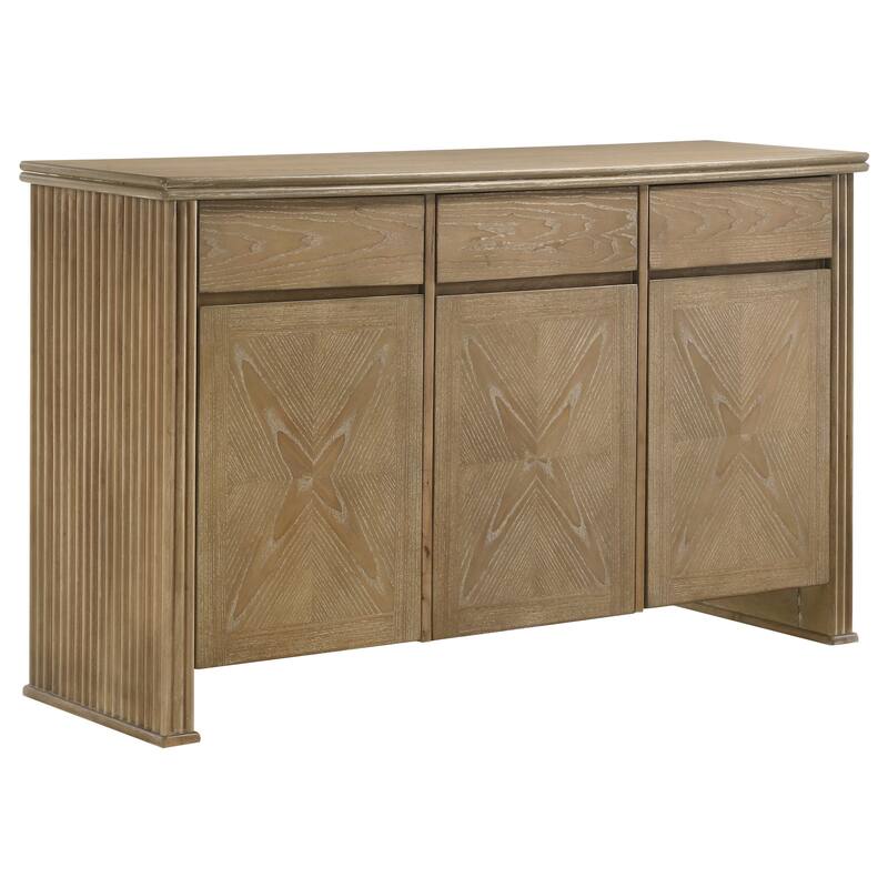 Adina Extension Dining Set Distressed Light Brown