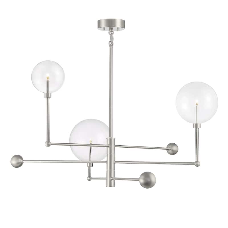 Meridian M100100 3 Light 45" Wide LED Linear Chandelier - Brushed Nickel