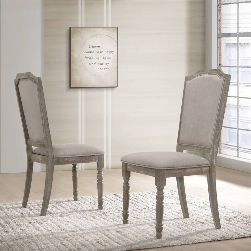 Turned Leg Wood Dining Chair, Set of 2
