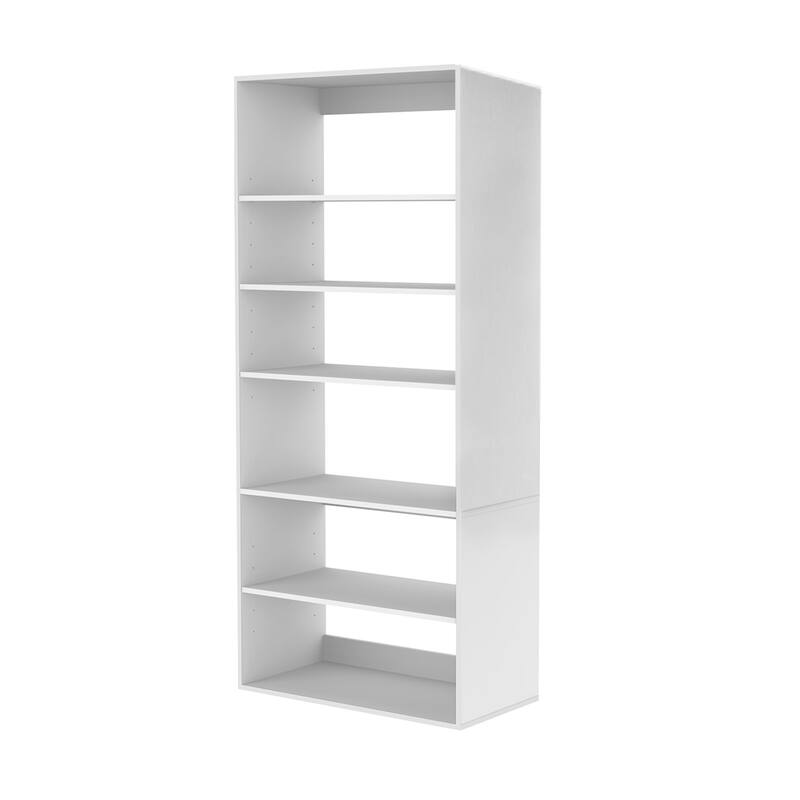 Modular Closet System Organizer with Hanging Rod and Adjustable Shelves, Wall-Mounted Walk in Closet Organizer with Drawers
