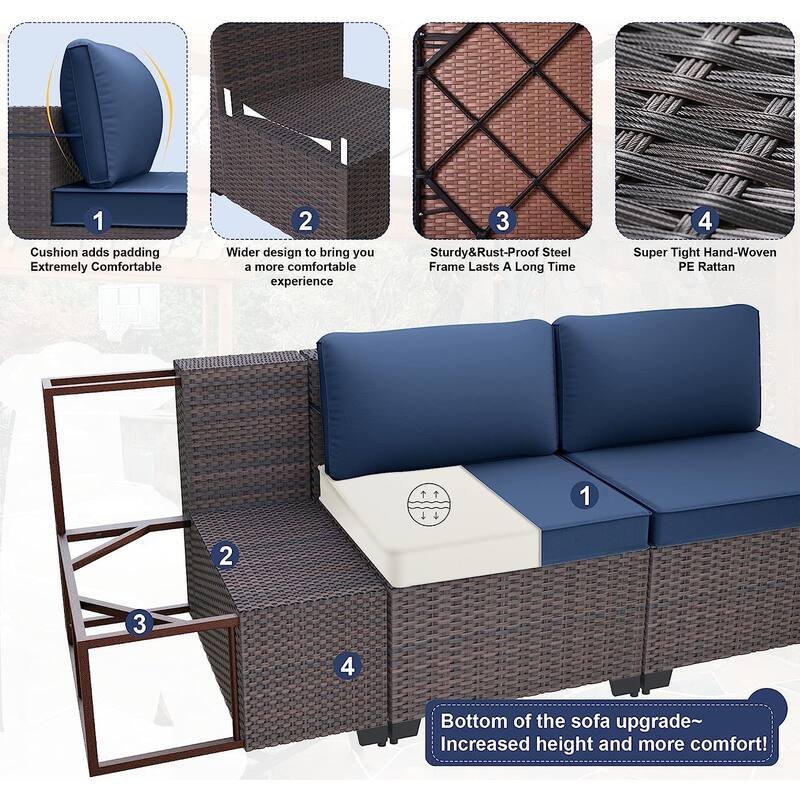 Kullavik 13 Pieces Outdoor Patio Furniture Set with Fire Pit Table
