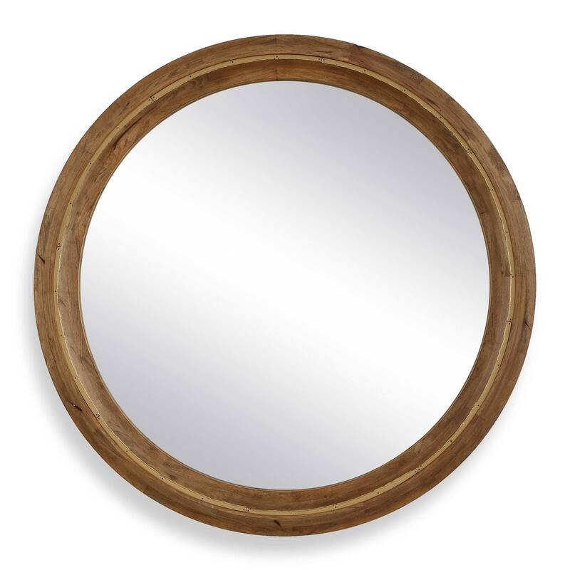 Uttermost Frontier Round Wood Mirror - 44.50" W x 44.50" H x 2.75" D