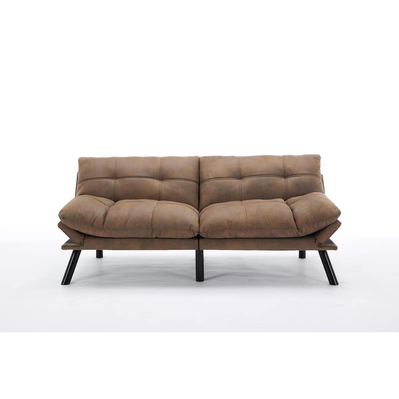 Roomfitters Modern Convertible Sofa Bed, Folding Futon Couch with Adjustable Backrest, Compact Upholstered Sleeper